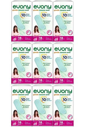 EVONY GÜNLÜK MESANE Pedi Ekstra Uzun 162 Adet (9pk*18)