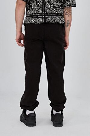 Erkek Oversize  Basic Siyah Jogger Pantolon