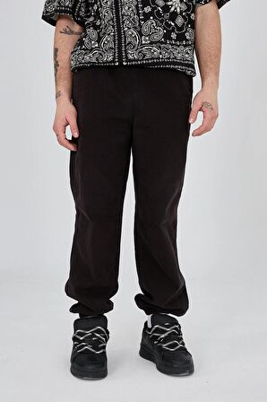 Erkek Oversize  Basic Siyah Jogger Pantolon