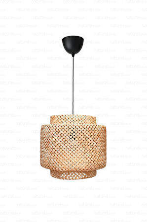 Sinnerlig Bambu Avize 40cm- İskandinav, Modern, Bohem, Rattan Avize, Aydınlatma