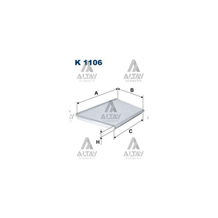 W203 W209 C Seri 04-11 Karbonlu Polen Filtresi - Flt-K1106A - A2038300918 Fltk1106 