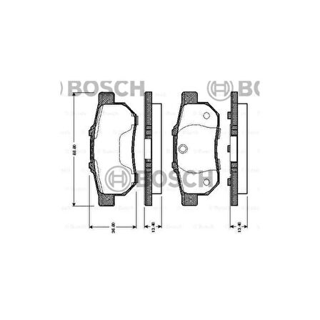 Civic 96-06 Arka Fren Balata - Bsh-0986461131 - 43022-S04-E02 