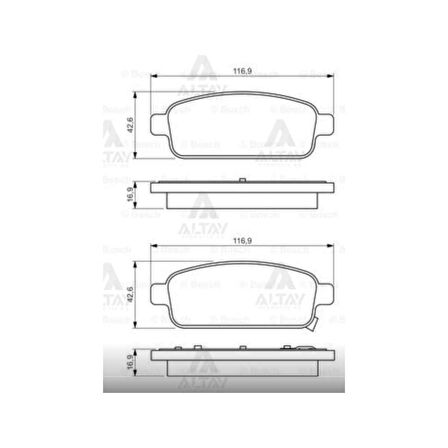 Cruze 09-12 Astra J 09-13 Mokka 12-13 15-16 Jant Arka Fren Balata - 13300867 Bsh-0986495259 