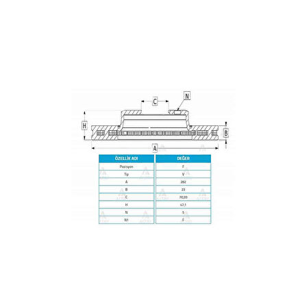 Crv 97-01 Accord 97-03 İntegra 91-92 Prelude 97-02 Ön Havali 282-5 Fren Diski Mhr-03678 