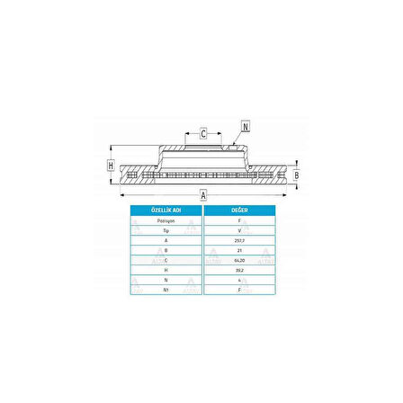 Jazz 02-08 Cıty 06-09 Ön Havalı 258-4 Fren Diski - Ayd-50297 - 45251Saag50 