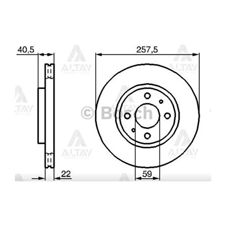 Linea 07- Doblo İ 01-10 Nemo 07- Fiorino 07- Bipper 07- Ön Havali 257-4 Fren Diski - 46831041 Bsh0986478639 