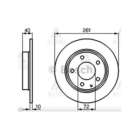 626 92-02 Fs Arka Düz 261-5 Fren Diski - Bsh-0986478633 - Ga4Y26251 