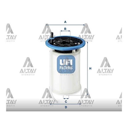 Egea 16- 1.6Jtd Yakıt Filtresi Mazot - Ufı-26.079.00 - 77367623 