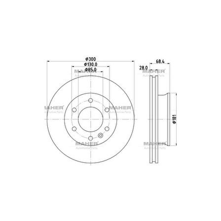 Crafter 06-17 Sprinter 06-17 W906 Ön Havali Tek Teker 300-6 Fren Diski - 2E0615301 Mhr-03677 