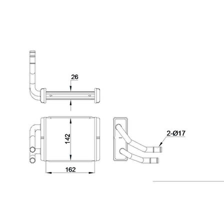 H-100 H100 Kamyonet 94-05 Brazing Kalorifer Radyatörü - Kle-355180 - 97211-4B000 