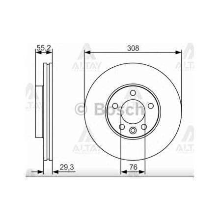 Transporter T5 03-09 Transporter T6 09-15 Ön Havali Fren Diski 308-5 Bsh-0986479R84 