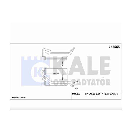 Santafe 01-06 2.0 - 2.4 - 2.7 Brazıng Radyatör Kalorifer - Kle-346555 - 97227-26000 