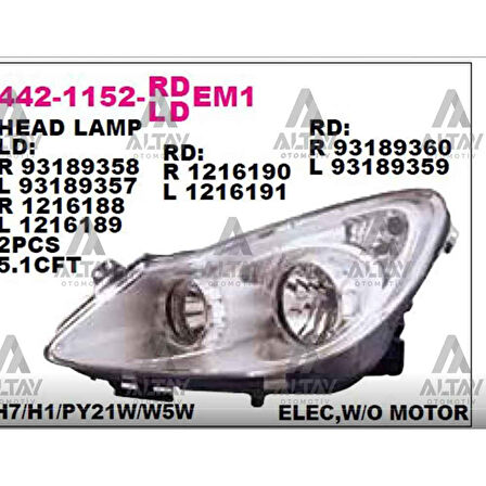 Corsa D 07-14 Krom Sol Far - Dpo-442-1152L-Ldem1 - 1216189 