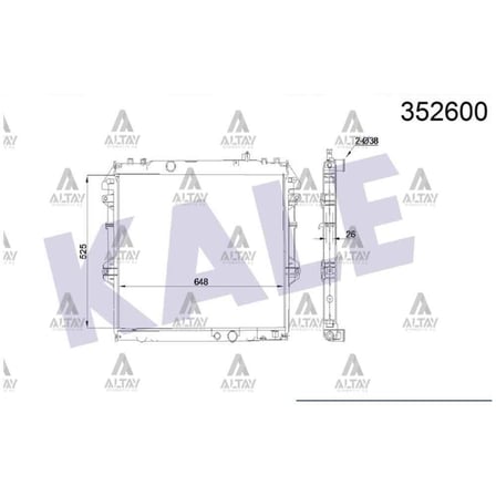 Hilux 06-11 525×648×26 M-T Brazing Su Radyatör - Kle-352600 - 16400-0L120 