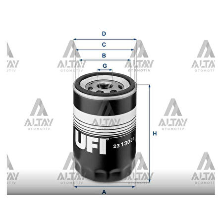 Golf4 Bora A3 Jetta Passat Leon Classic 98-04 1.6 Yağ Filtresi - Ufı-23.130.01 - 06A115561B 