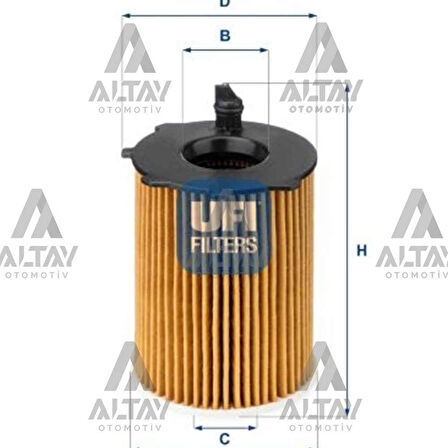 206 307 308 407 C3 C4 Fiesta 02-1.4 Hdi-1.6 Hdi Yağ Filtresi - Ufı-25.037.00 - 1109Ay 