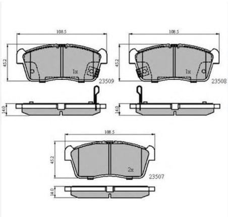 Qashqai 07-12 Xtrail 01-13 Juke 10-14 Vitara 09-15 Arka Fren Balatası Gdy101050 D4060Ja00A 
