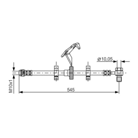 W163 Fren Hortumu Ön Sağ 545,00 Mm 98-04 Bch 1987481078 A1634201948 