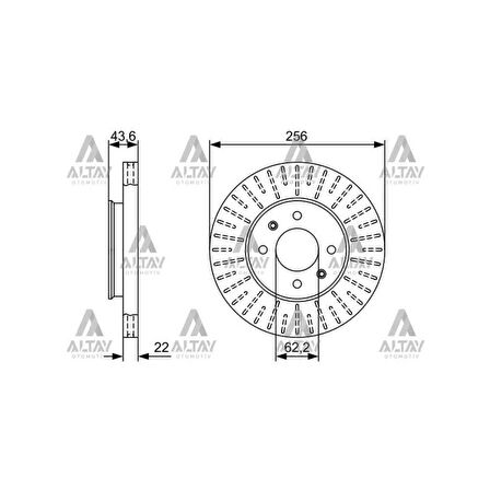 Accent 12-18 Blue Rio 12-16 Fren Diski Ön Havali 256-4 - Bsh-0986479V96 - 51712-0U000 