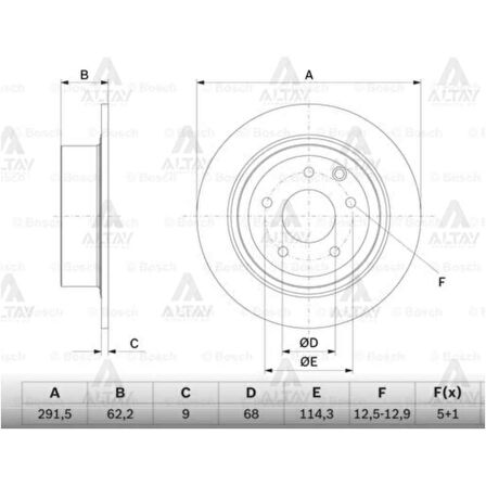 Qashqai 07-13 Juke 11-17 X-Trail 06-13 Arka Fren Diski 292-5 - Bsh-0986479362 - 43206Jd00A 