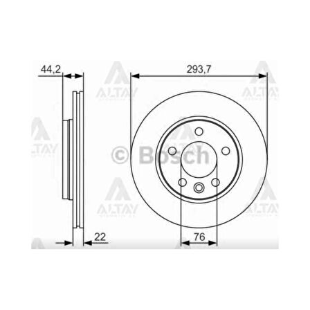 Transporter T5 03-09 Transporter T6 09-15 Arka Havali Fren Diski 294-5 - Bsh-0986479S06 