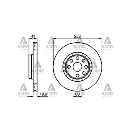 Vectra A 88-95 Astra F 91-98 Corsa B 93-00 Ön Havali Fren Diski 256-4 - 569055 Bsh-0986478535 