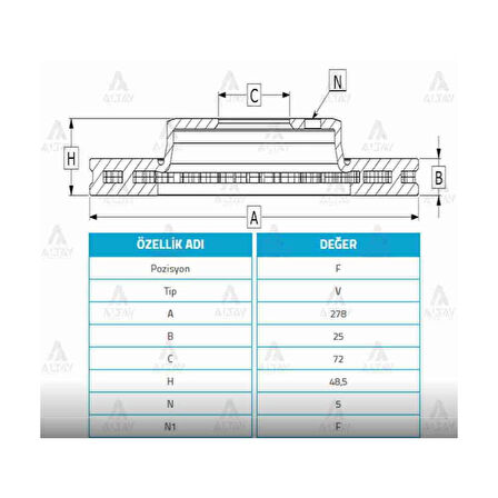 Mazda 3 03-13 Ön Havali 278-5 Fren Diski - Ayd-50393 - Bp4Y3325Xc 
