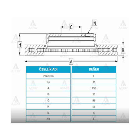 Yaris 12-14 Ön Havali Fren Diski 258-4 - Mhr-03798 - 435120D060 