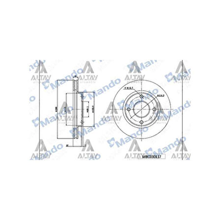 Clio 05-12 Logan İ 04- Megane 03-08 Micra 03-10 Ön Havali 260-Fren Diski - Mnd-Mbc030117 