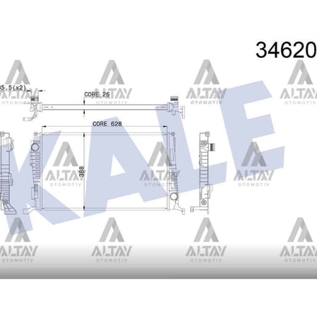 Duster 10- 1.5 Mt Brazing Su Radyatör - Kle-346205 - 8200880550 