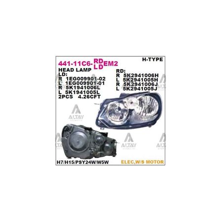 Esse Otomotiv Golf6 08-12 Sağ Far - DPO-441-11C6R-LDEM2 - 5K1941006P