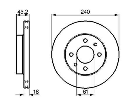 Esse Otomotiv - Sunny 90-96/pulsar 15-17/ön Havalı 240-4 Fren Diski Bsh0986478533 40206-60y01