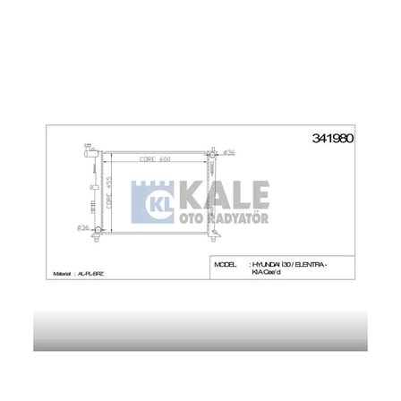 Esse Otomotiv - i-30 07-11 Ceed 08-11 Benzinli M-T Brazıng 16Mm Radyatör Su - KLE-341980 - 25310-2H000