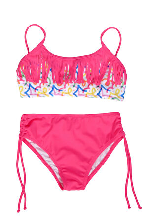 Endeep Kız Çocuk Püskül Detaylı Pembe Bikini Takımı