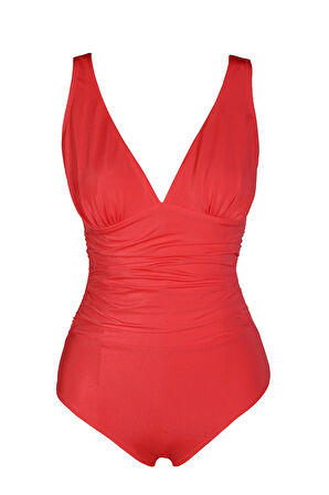 Endeep Kadın Drapeli Toparlayıcı Kırmızı Mayo