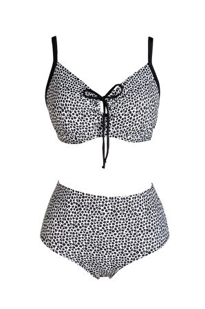 Endeep Kadın Balenli Destekli Büyük Beden Yüksek Bel Bikini Takımı