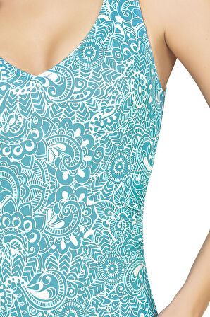 Endeep Kadın Şal Desenli Toparlayıcı Mayo