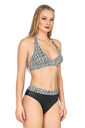 Endeep Kadın Zigzag Desenli Toparlayıcı Bikini Takımı