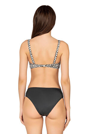 Endeep Kadın Zigzag Desenli Bağlama Detaylı Toparlayıcı Bikini Takımı