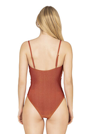 Endeep Kadın Bağlama Detaylı Kiremit Mayo