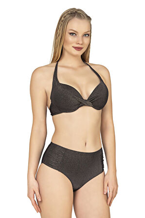 Endeep Kadın Balenli Destekli Yüksek Bel Bikini Takımı