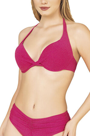 Endeep Kadın Büzgü Detaylı Destekli Pembe Bikini Takımı