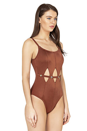 Endeep Kadın Aksesuarlı Kiremit Mayo