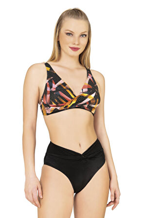 Endeep Kadın Çapraz Detaylı Toparlayıcı Yüksek Bel Bikini Takımı