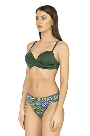 Endeep Kadın Destekli Çapraz Detaylı Yeşil Bikini Takımı