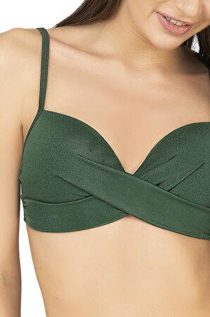 Endeep Kadın Destekli Çapraz Detaylı Yeşil Bikini Takımı
