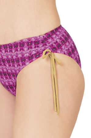 Endeep Kadın Pembe Parıltılı Straplez İp Detaylı Bikini Takımı