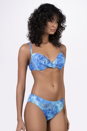 Endeep Kadın Desenli Özel Lurex Kumaşlı Balenli Destekli Bikini Takımı