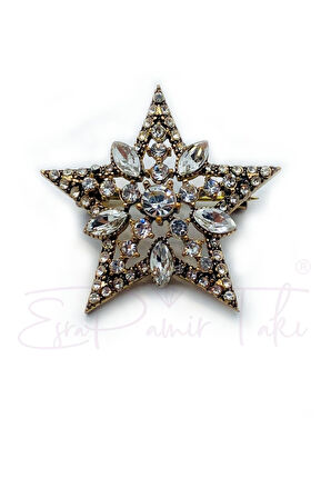 Elmas Montür Yıldız Broş