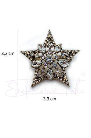 Elmas Montür Yıldız Broş